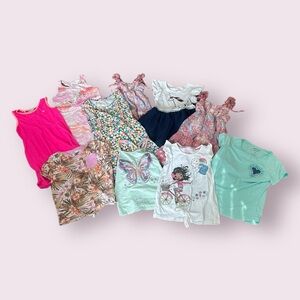 Little Girls Size 7/8 Spring Summer Clothing Lot W/ 6 Dresses, 1 Tank, 2 Shirts